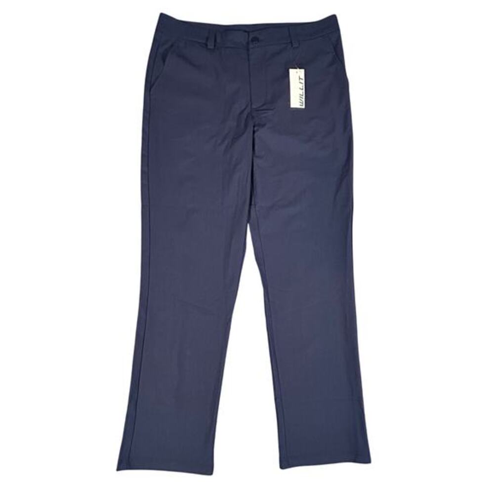 New Willit Pants Men's 34x30 Blue Stretch Back Snap Buttons Performance‎ Golf